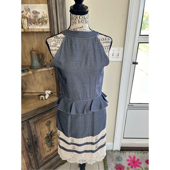 Anna Sui Dresses & Skirts - Anna Sui Blue chambray with lace dress